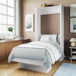 Twin Murphy Wall Bed with Shelf - White