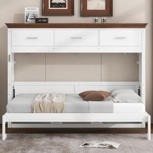Twin Size Foldable Murphy Bed with Storage