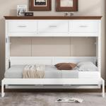 Twin Size Foldable Murphy Bed with Storage