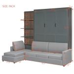 Queen Murphy Bed with Sofa and Shelves