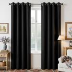 Joydeco Black Thermal Insulated Blackout Curtains, 2-Pack