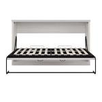 Twin Size Horizontal Murphy Bed Cabinet, Space-Saving White