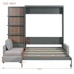 Queen Murphy Bed with Sofa and Shelves