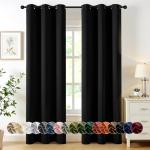MIULEE 84-Inch Black Blackout Curtains - 2 Panels