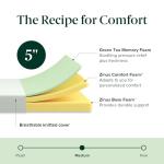 Zinus 5 Inch Twin Green Tea Memory Foam Mattress