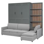 Queen Murphy Bed with Sofa and Shelves
