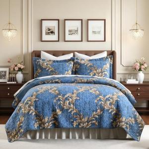 Cinefoso Queen Size Cotton Floral Quilt Set
