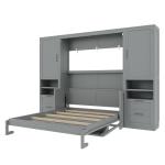 Queen Murphy Bed with Desk and Storage - Gray