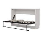 Twin Size Horizontal Murphy Bed Cabinet, Space-Saving White