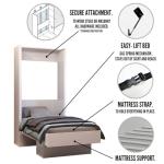 Twin Murphy Wall Bed with Shelf - White