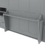 Queen Murphy Bed with Desk and Storage - Gray