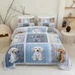 Cute Dog Quilt Set for Queen Bed