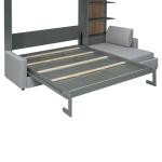 Queen Murphy Bed with Sofa and Shelves