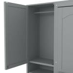 Queen Murphy Bed with Desk and Storage - Gray