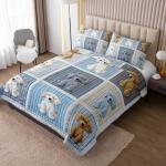 Cute Dog Quilt Set for Queen Bed