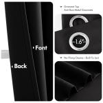 MIULEE 84-Inch Black Blackout Curtains - 2 Panels