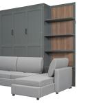 Queen Murphy Bed with Sofa and Shelves