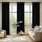 MIULEE 84-Inch Black Blackout Curtains - 2 Panels