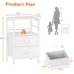 Set of 2 Nightstands with Drawers and Hooks