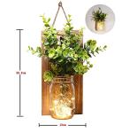 Set of 2 Rustic Mason Jar Wall Lights