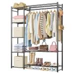Portable Clothes Rack with 4-Tier Shelves