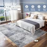 Blue Grey 8x10 Washable Area Rug for Home