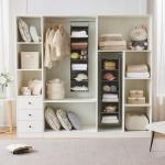 6-Tier Hanging Closet Organizer with Hooks (Grey)