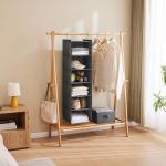 6-Tier Hanging Closet Organizer with Hooks (Grey)