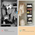 6-Tier Hanging Closet Organizer with Hooks (Grey)