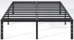 Jetö Queen Metal Bed Frame with Storage, Black
