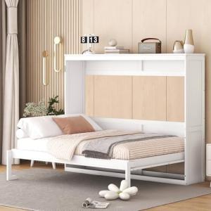 Merax Modern Farmhouse Solid Wood Murphy Bed