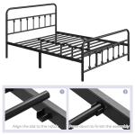 Sturdy Queen Size Bed Frame with Headboard & Storage