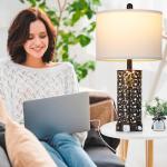 Vintage Touch Control Lamps with USB Ports - Set of 2