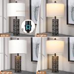 Vintage Touch Control Lamps with USB Ports - Set of 2