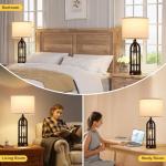 Set of 2 Touch Table Lamps with USB Ports