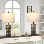 Vintage Touch Control Lamps with USB Ports - Set of 2