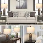 Vintage Touch Control Lamps with USB Ports - Set of 2