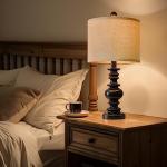 BOBOMOMO 20" Vintage Rustic Table Lamp Set