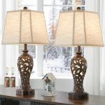 Set of 2 Rustic Farmhouse Table Lamps