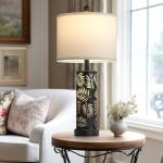 Rustic Table Lamps with USB Ports - Set of 2