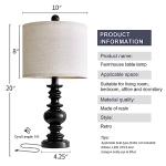 BOBOMOMO 20" Vintage Rustic Table Lamp Set