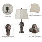 Set of 2 Rustic Farmhouse Table Lamps
