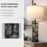 Rustic Table Lamps with USB Ports - Set of 2