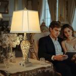 Vintage Table Lamps Set with USB, 28.5