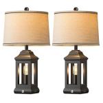 Rustic Touch Dimmable Table Lamps with USB Ports