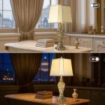 Vintage Table Lamps Set with USB, 28.5