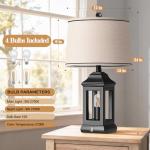 Rustic Touch Dimmable Table Lamps with USB Ports