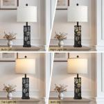Rustic Table Lamps with USB Ports - Set of 2