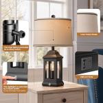 Rustic Touch Dimmable Table Lamps with USB Ports