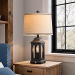 Rustic Touch Dimmable Table Lamps with USB Ports
